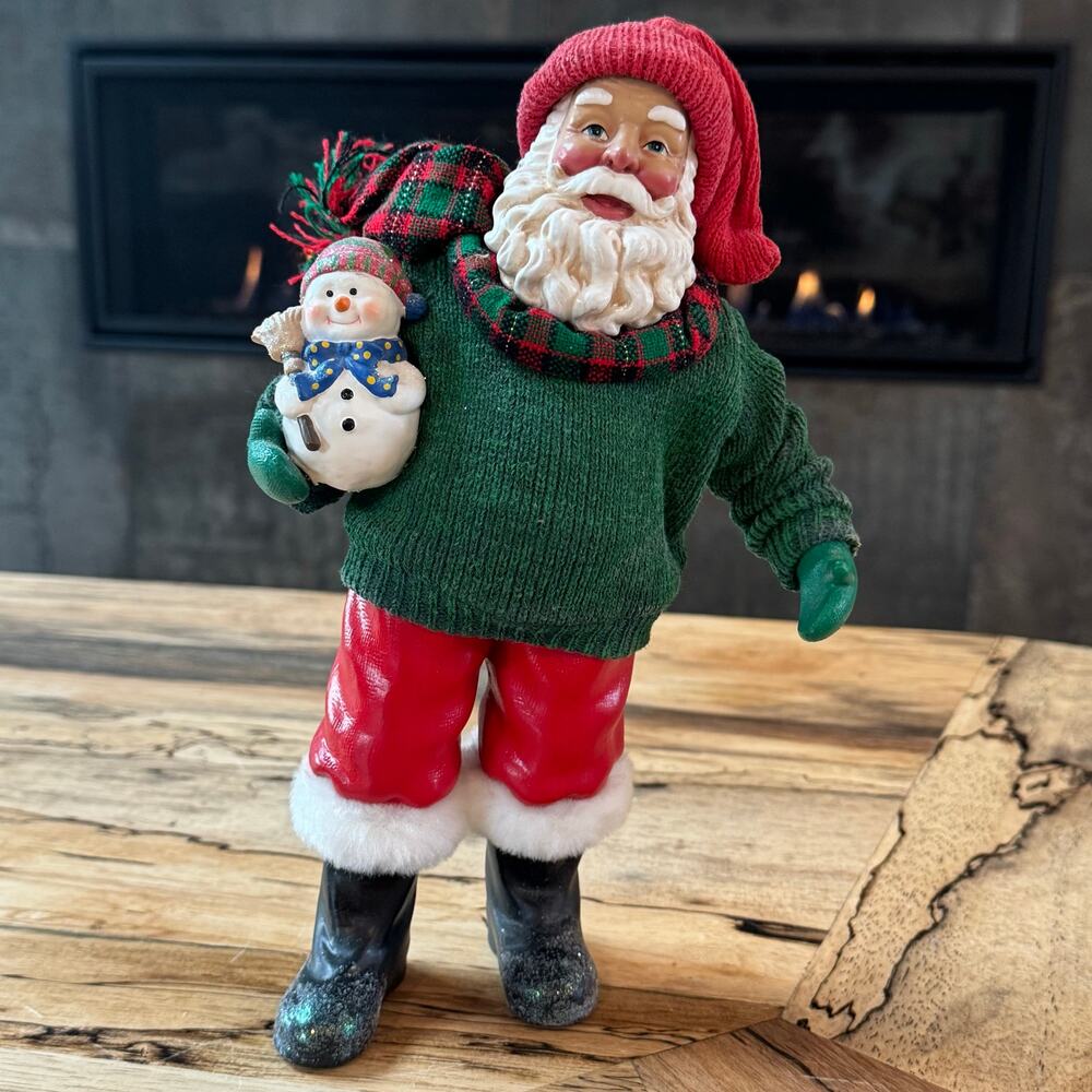 Vintage 2000 Clothtique Possible Dreams Santa Winter Pals Snowman Figure713216